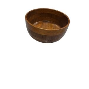 Custom Craft Solid Black Walnut Wood Serving Bowl Made in USA Vintage 10 Inch